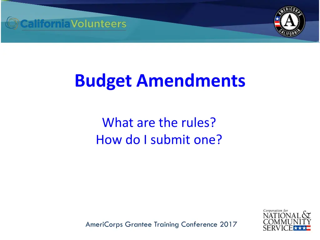 budget amendments