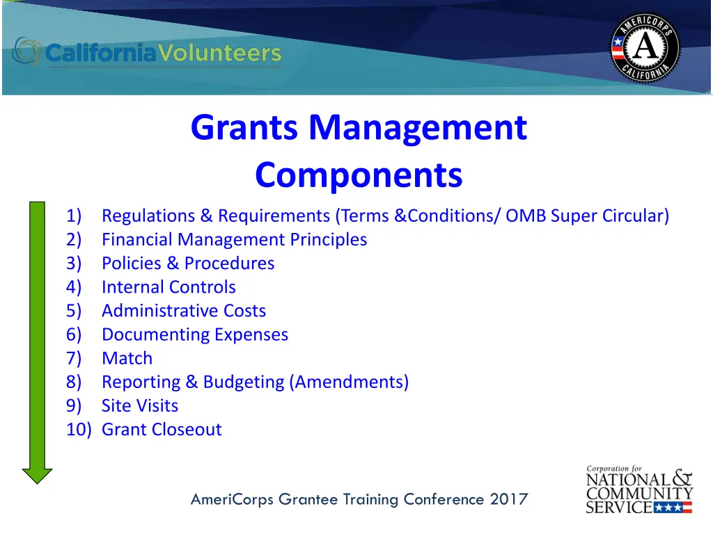 grants management components