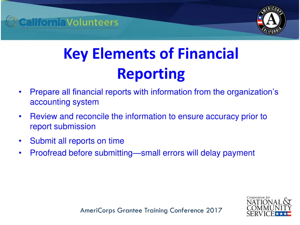 key elements of financial reporting prepare