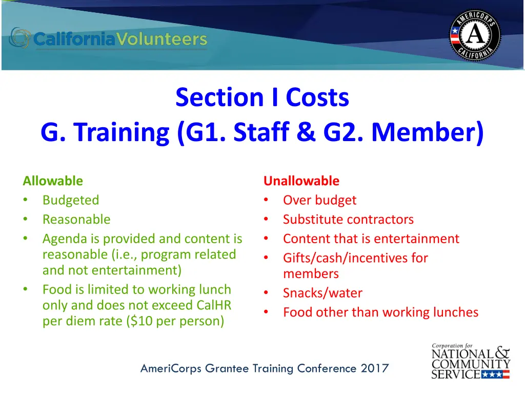 section i costs 2