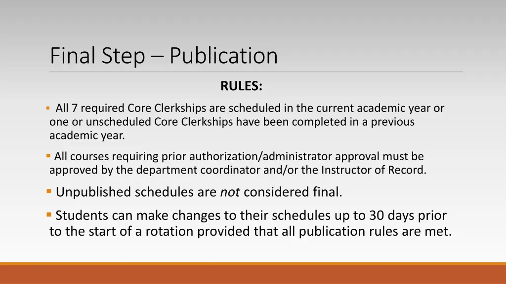 final step publication