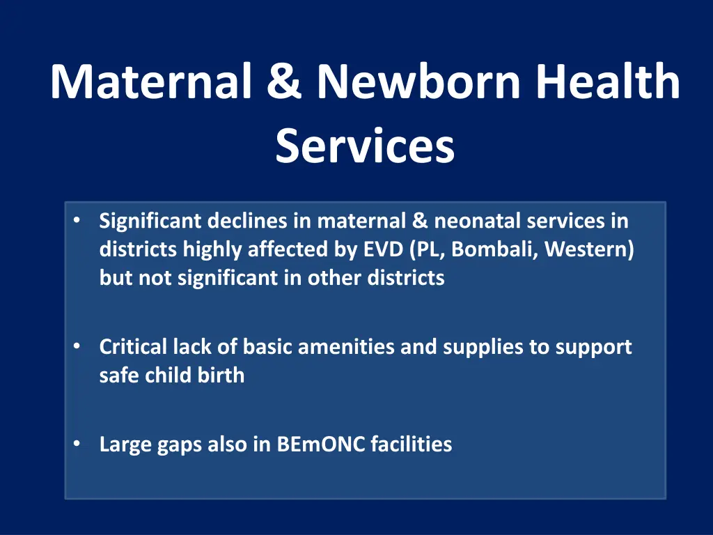 maternal newborn health services