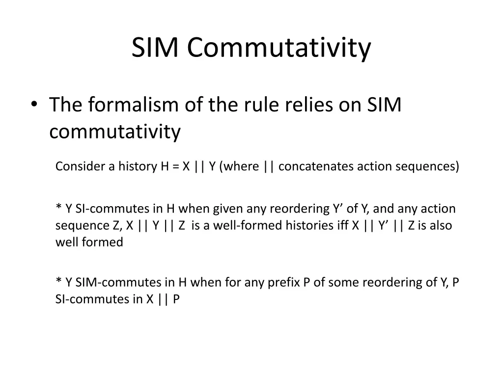 sim commutativity