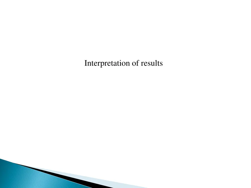 interpretation of results