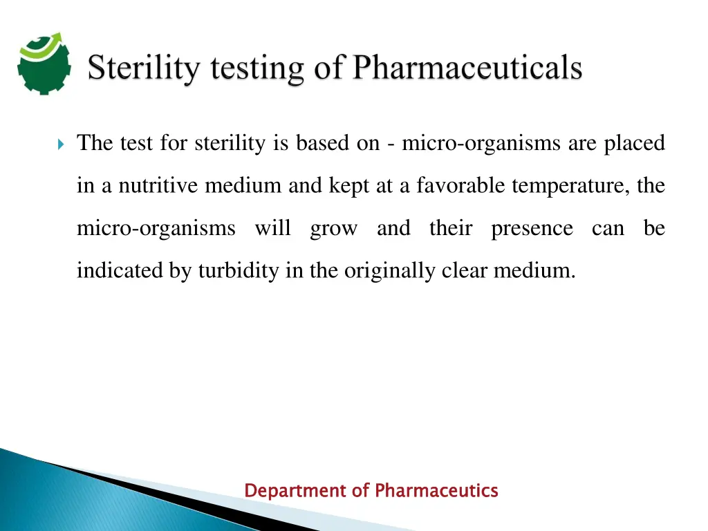 the test for sterility is based on micro