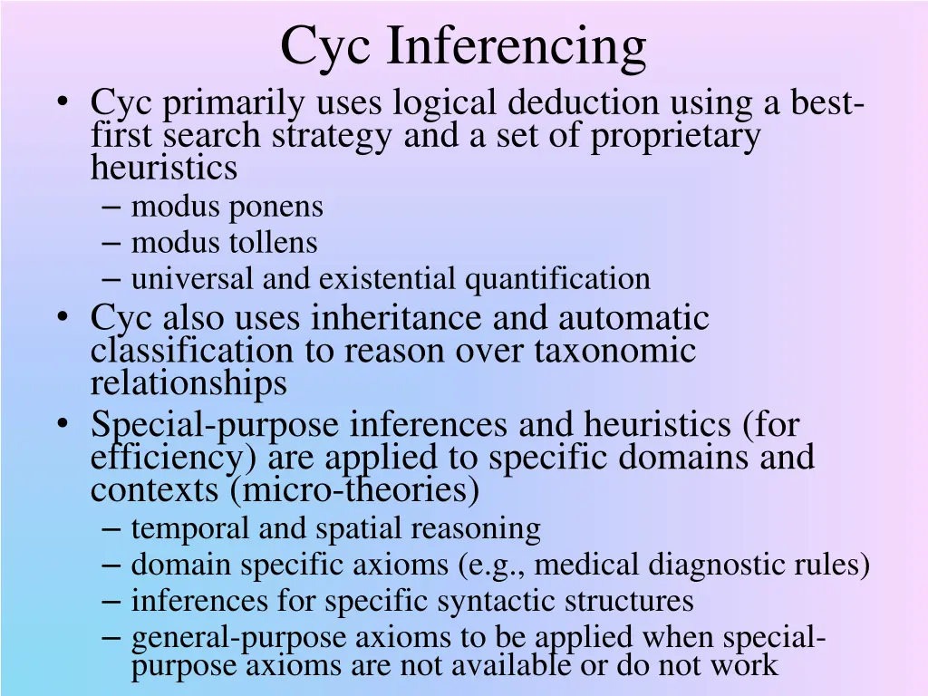 cyc inferencing