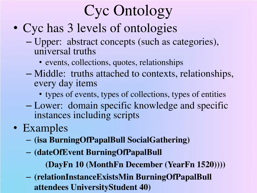 cyc ontology