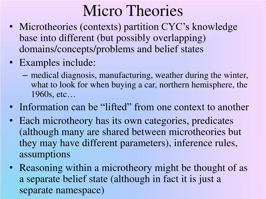micro theories