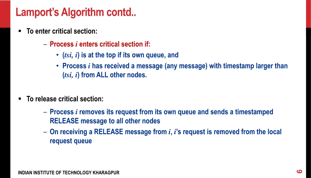 lamport s algorithm contd