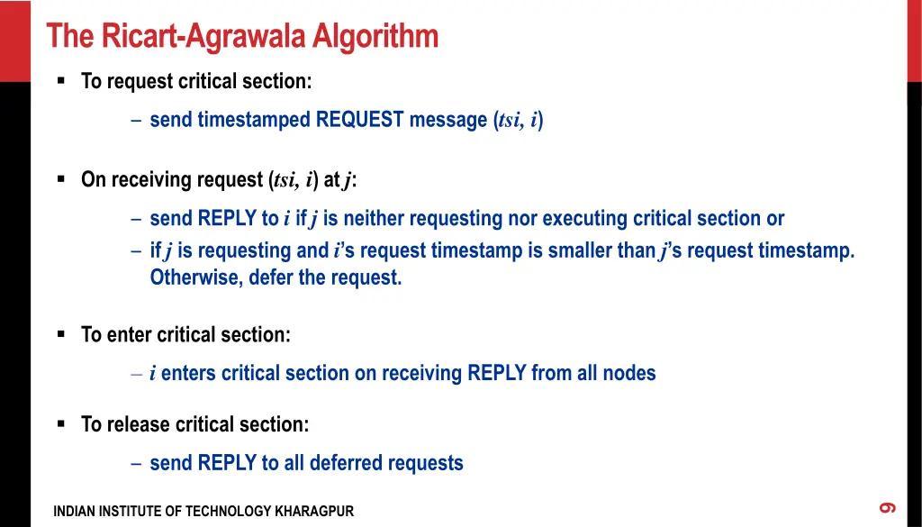 the ricart agrawala algorithm 1