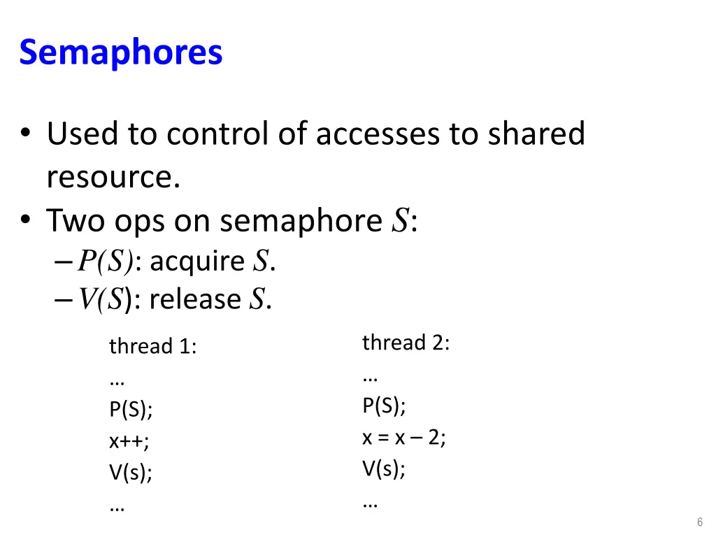 semaphores