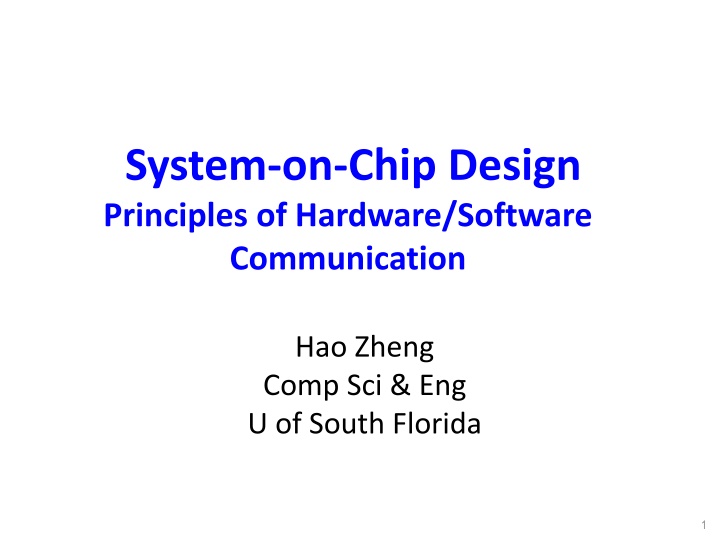 system on chip design principles of hardware