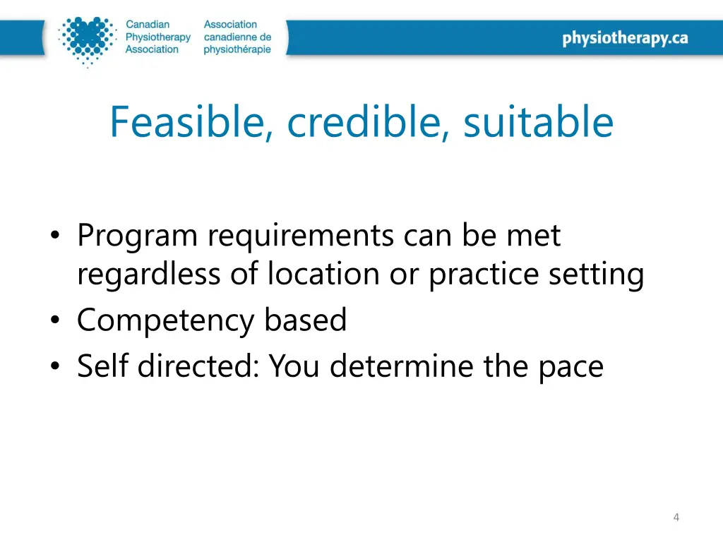 feasible credible suitable