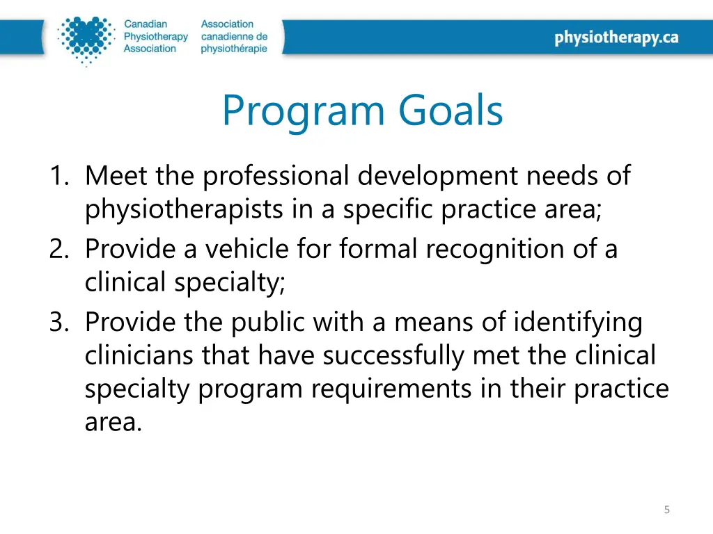 program goals