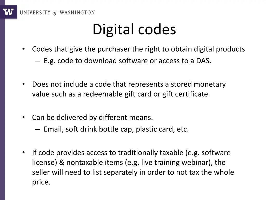 digital codes