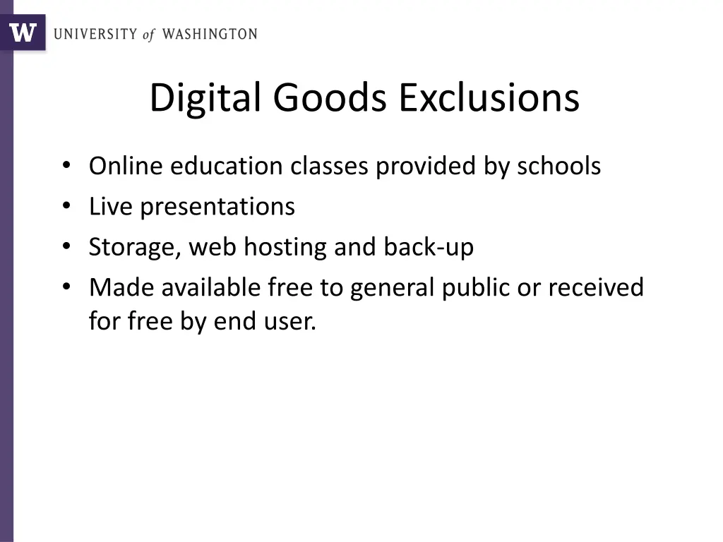 digital goods exclusions
