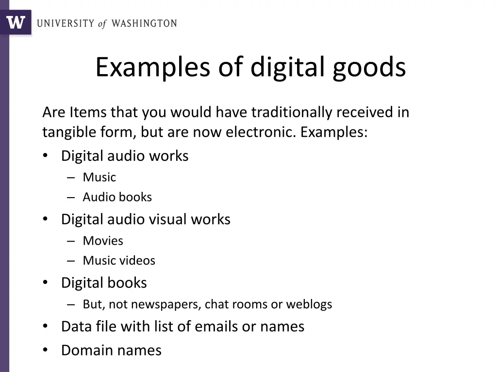 examples of digital goods