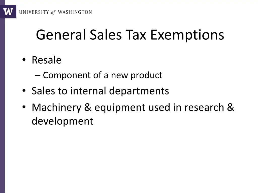 general sales tax exemptions