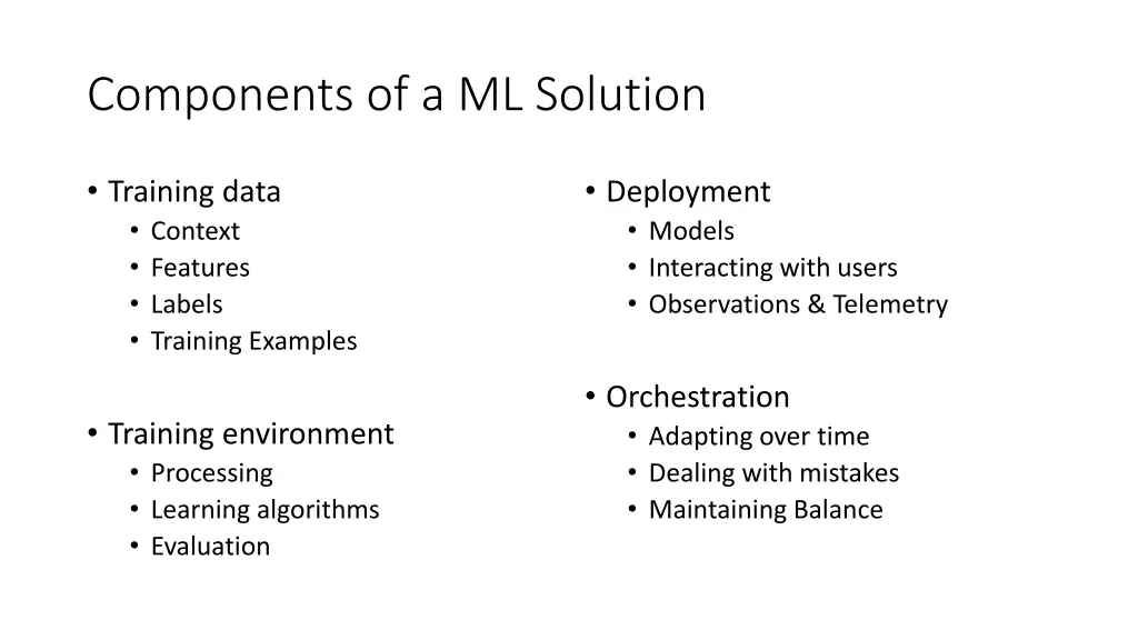 components of a ml solution