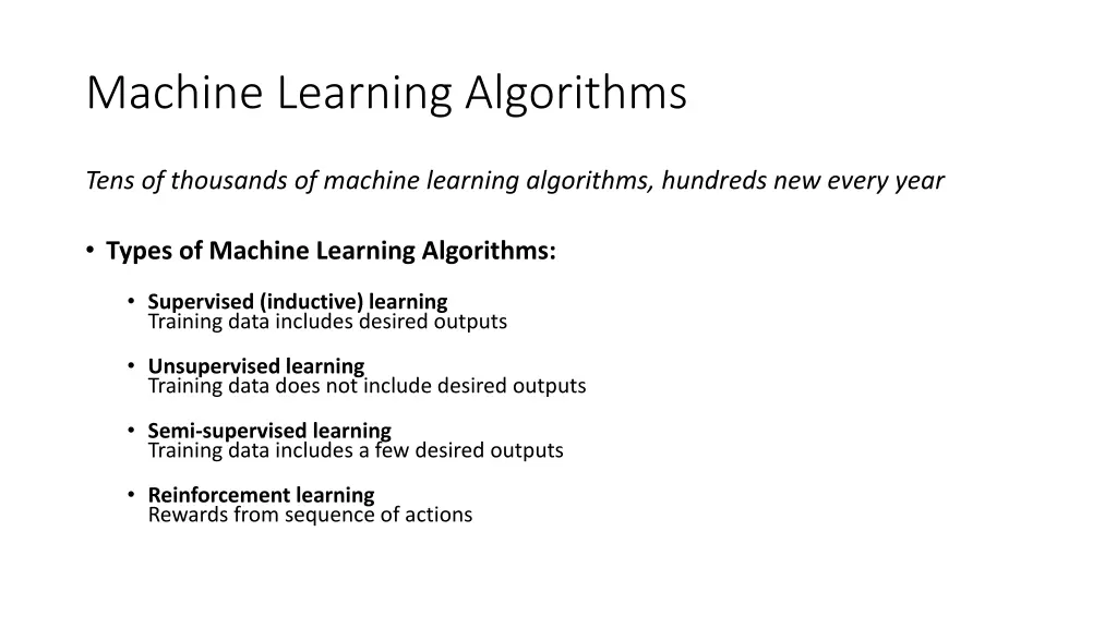 machine learning algorithms