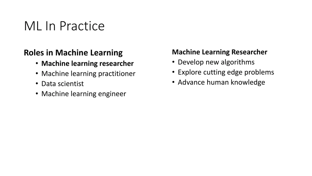 ml in practice