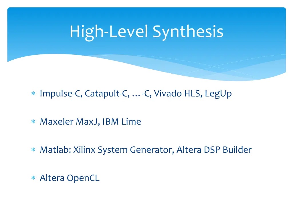 high level synthesis
