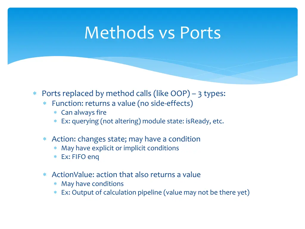 methods vs ports