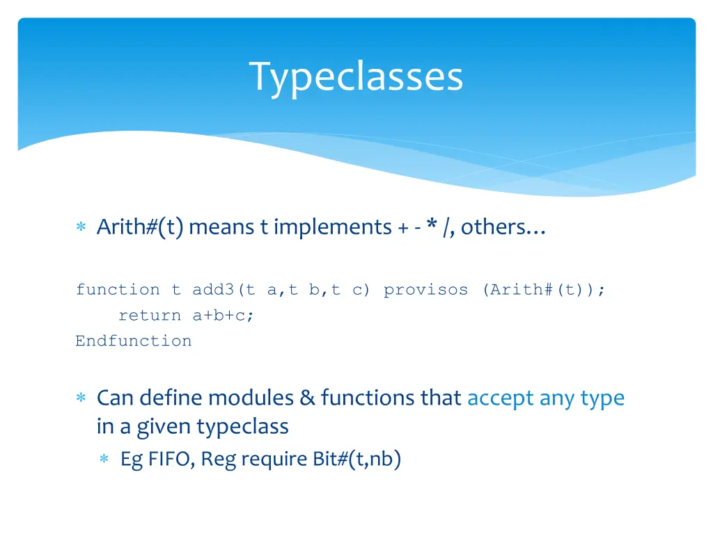 typeclasses