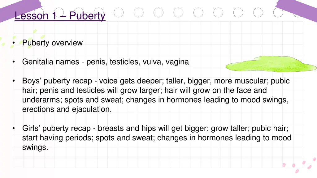 lesson 1 puberty