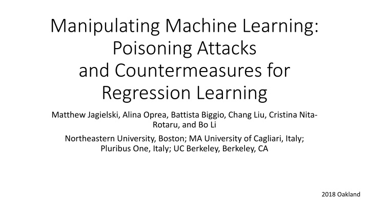 manipulating machine learning poisoning attacks
