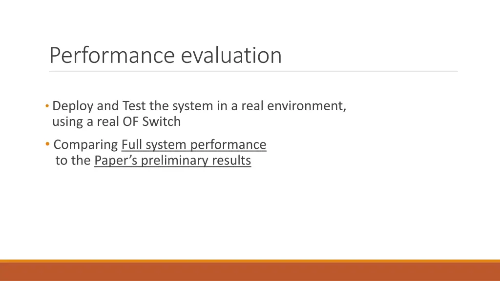 performance evaluation