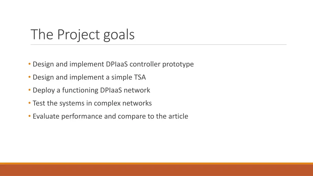 the project goals