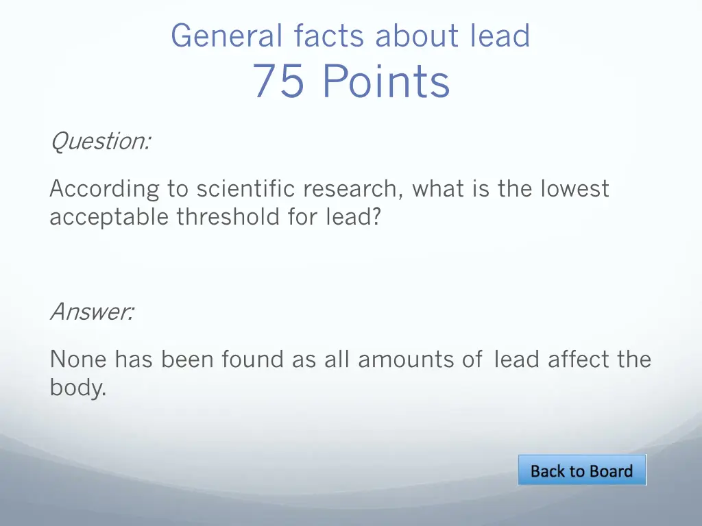 general facts about lead 75 points