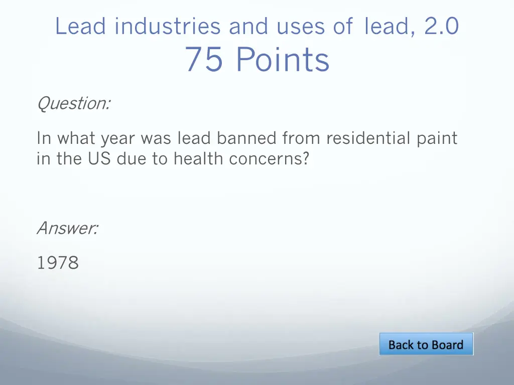 lead industries and uses of lead 2 0 75 points