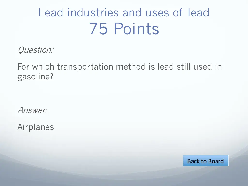 lead industries and uses of lead 75 points