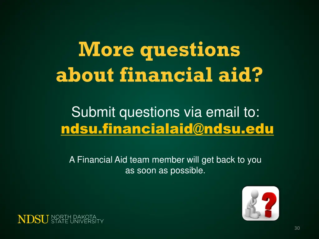more questions about financial aid