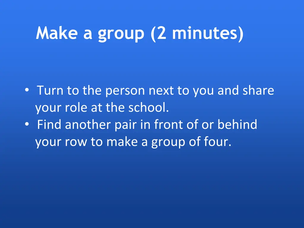 make a group 2 minutes