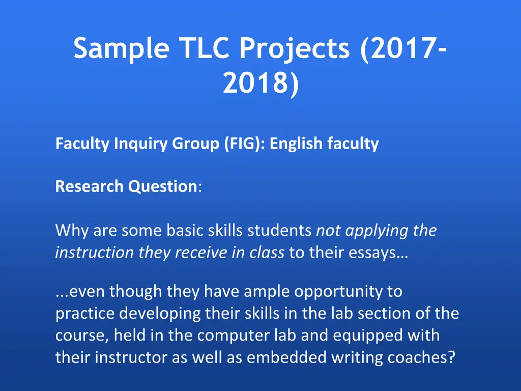 sample tlc projects 2017 2018 1