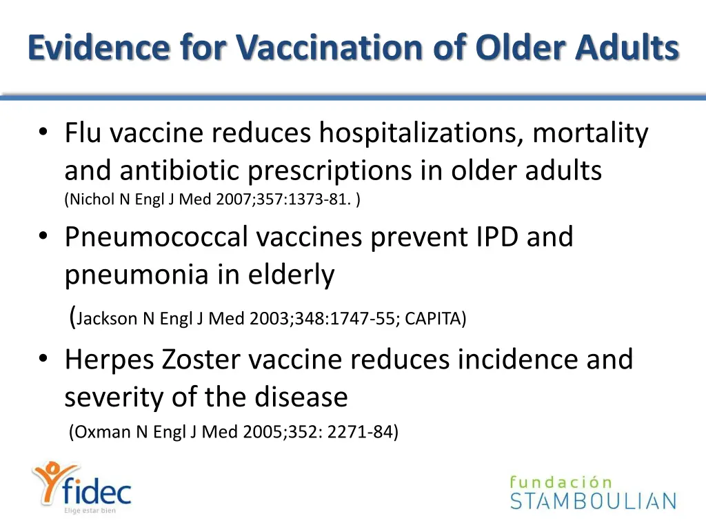evidence for vaccination of older adults