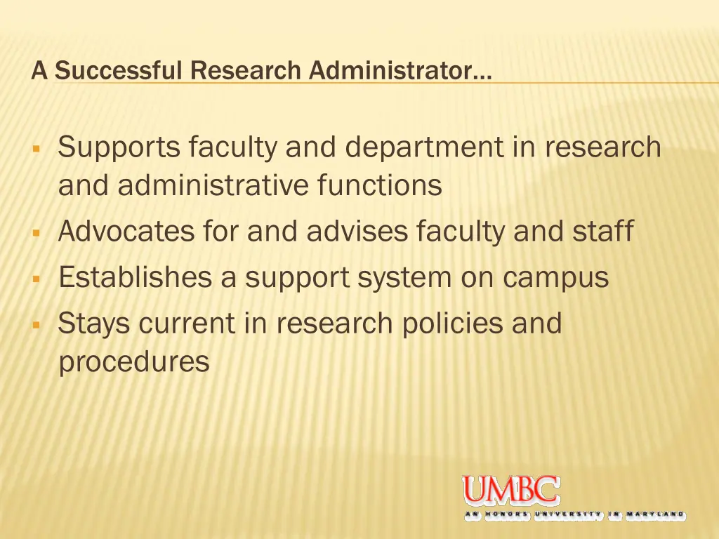 a successful research administrator