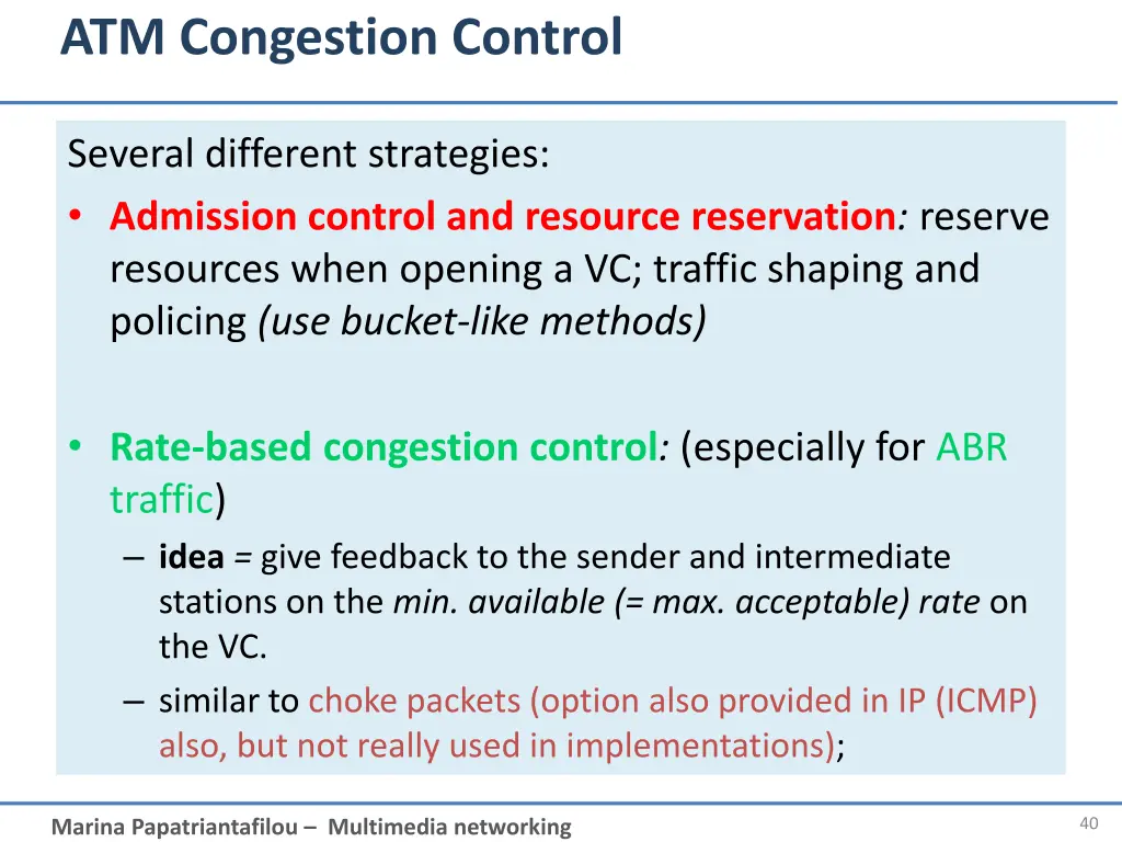 atm congestion control