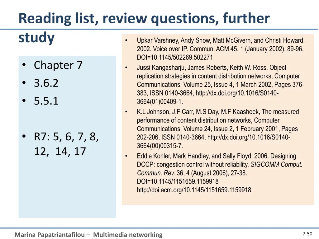 reading list review questions further study upkar