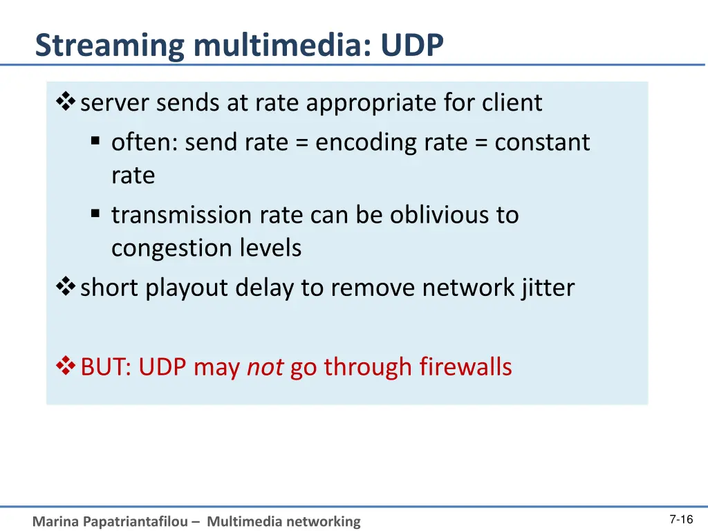 streaming multimedia udp