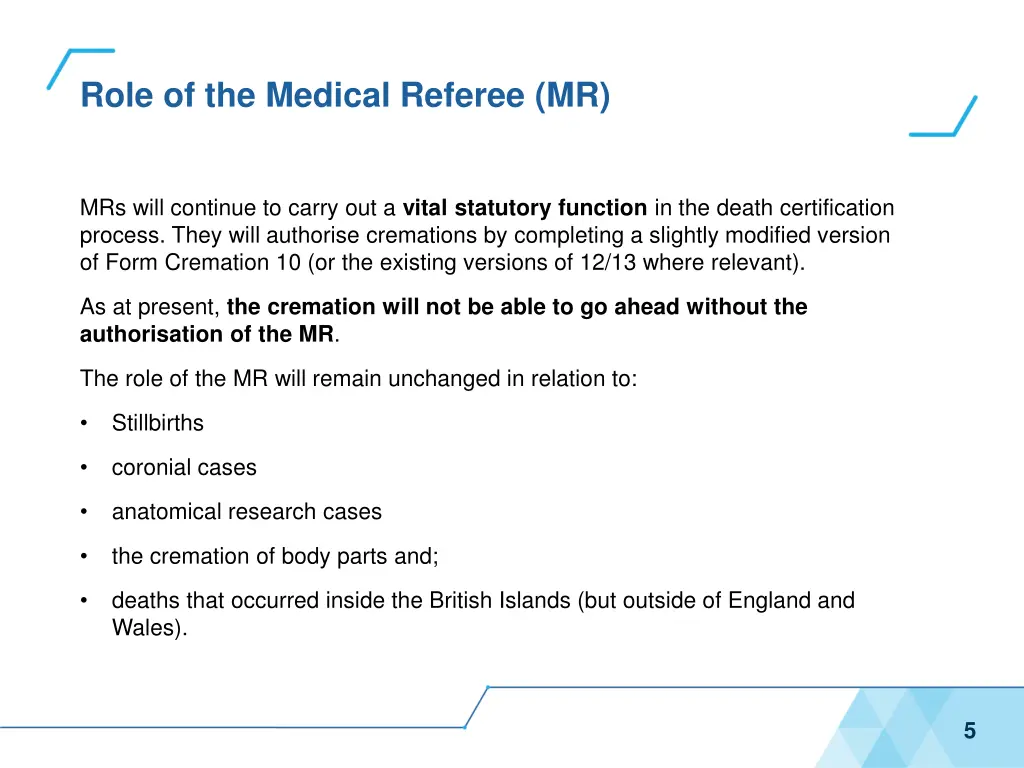 role of the medical referee mr