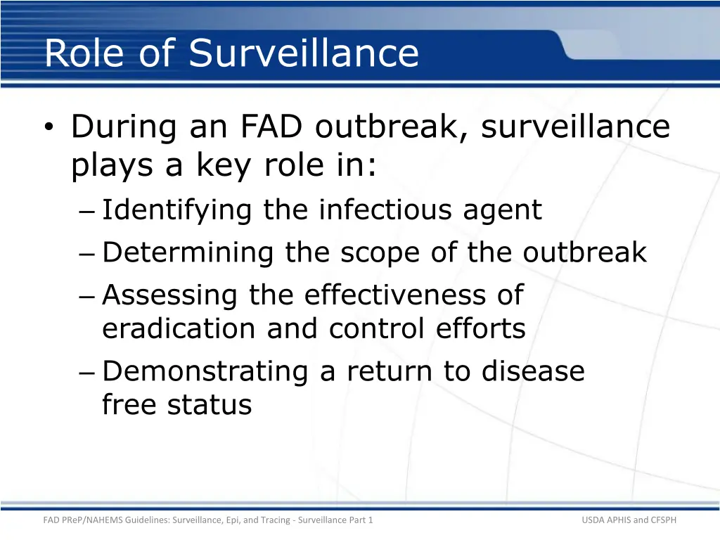role of surveillance