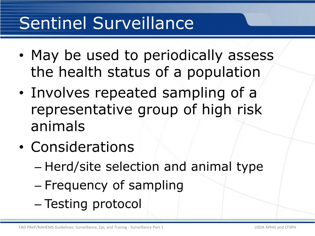sentinel surveillance