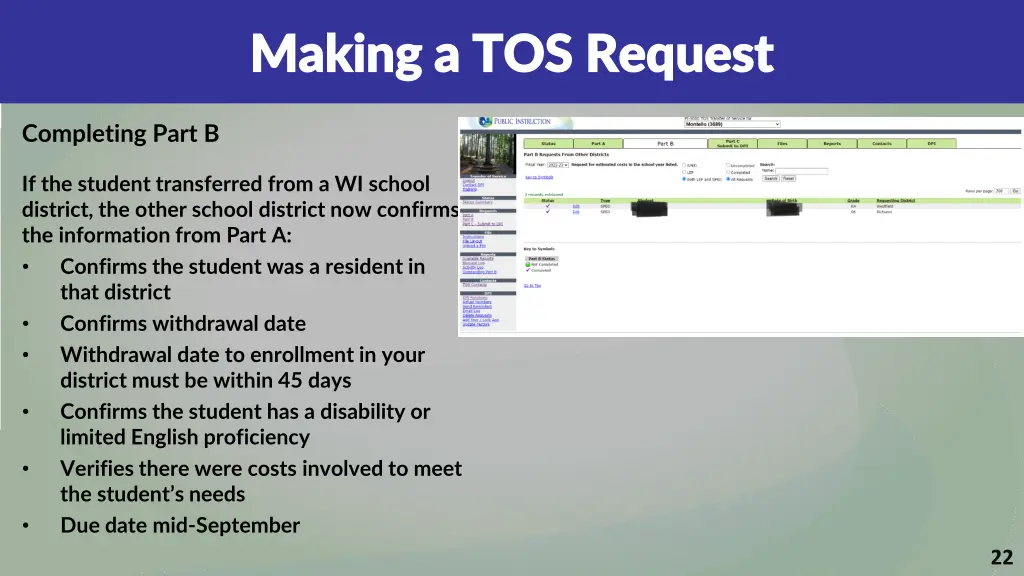 making a tos request making a tos request