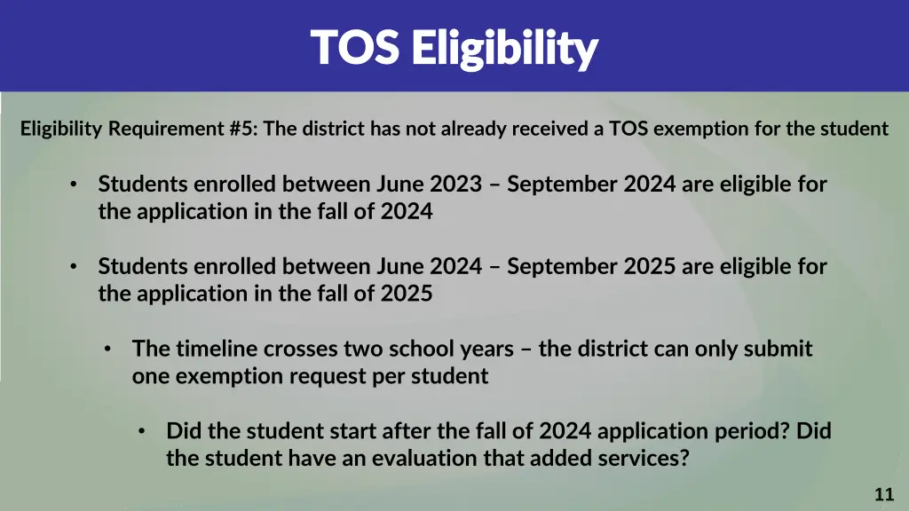 tos eligibility tos eligibility 5