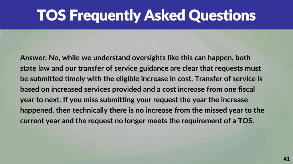 tos frequently asked questions tos frequently 7