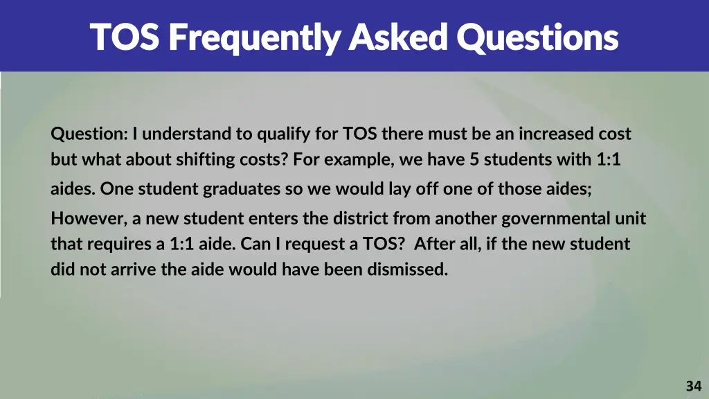 tos frequently asked questions tos frequently